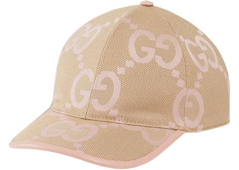 Gucci Jumbo GG Baseball Hat Beige/Light Pink 